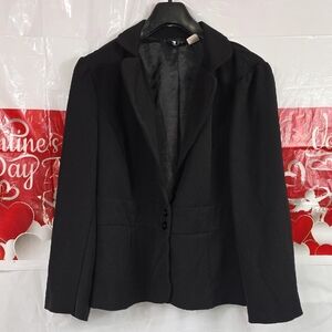 First Option Too Elegant Black Women's Blazer Lined Size 16W (W365)